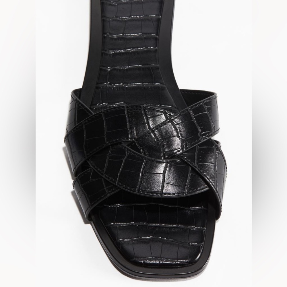 H&M Braided Crocodile Slides Sandal NWT